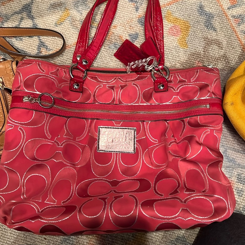 Red coach purse